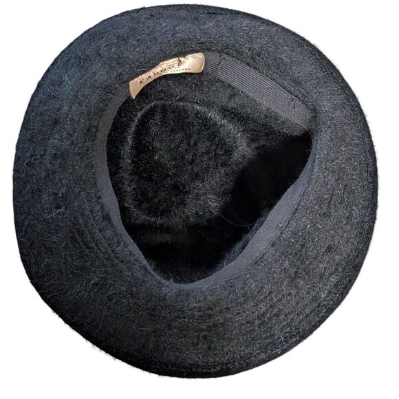 Kangol angora blend bucket hat Elegant Black Fur luxury England stylish Retro - Picture 6 of 9